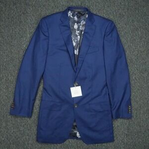 Indochino Blazer Mens 38R Blue Single Breasted Wool Cashmere‎ Luxury Jacket NWT